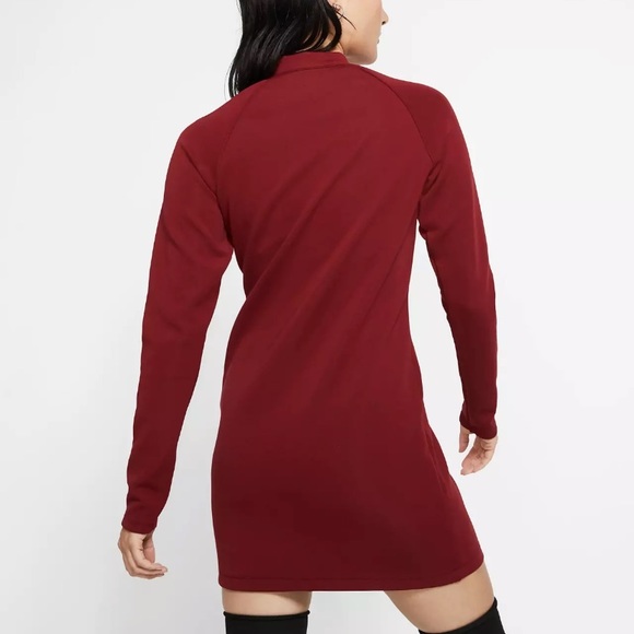 Nike Burgundy Bodycon Minidress Front Zip Small - NWOT - Picture 3 of 7